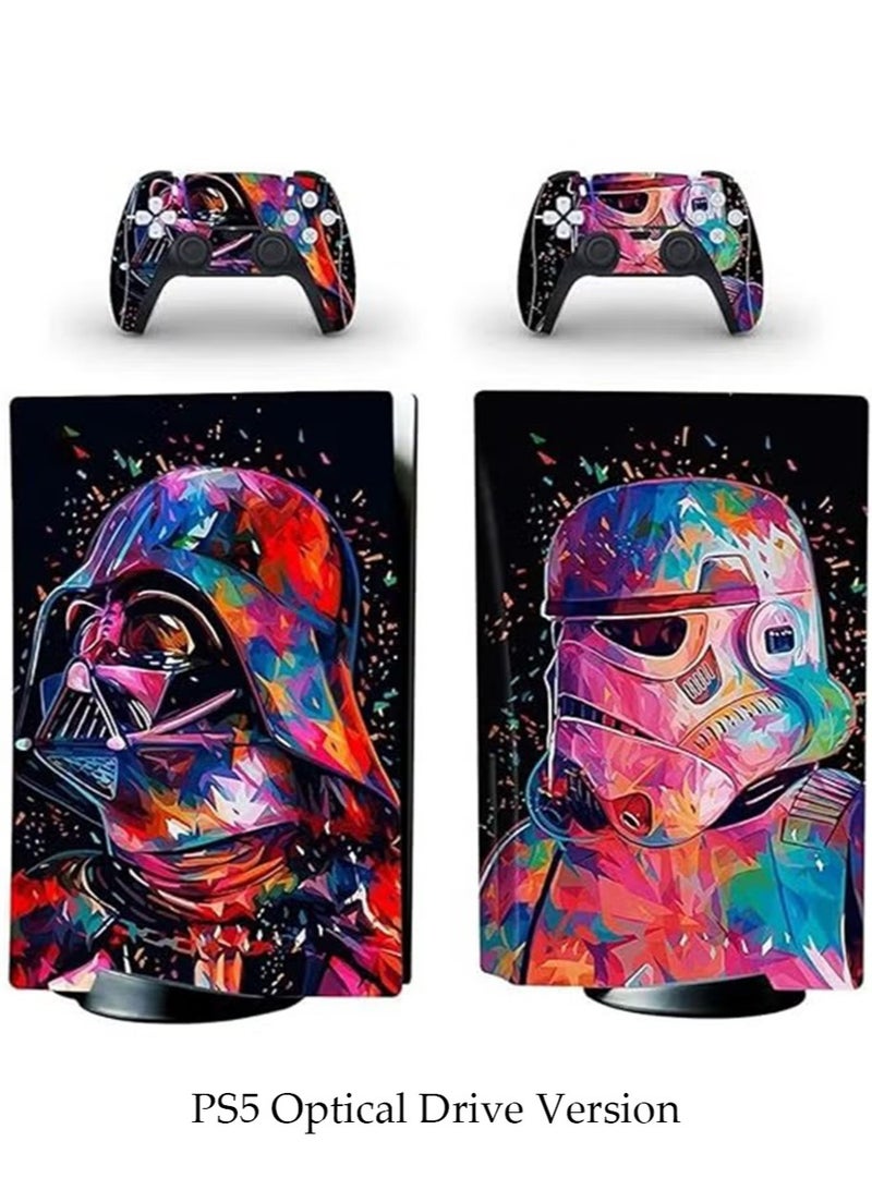 IINE PS5 Optical Drive Version Sticker,Sony PS5 Console Controller Skins Set, Skin Wrap Decal Sticker PS5 Optical Drive Version, Protective Film Sticker for PS5 Star Wars , Vinyl Cover Sticker - Image 1